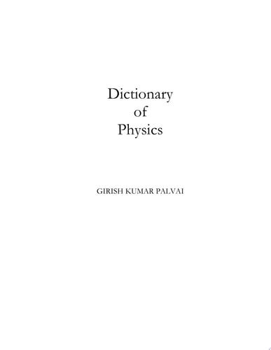 Physics Dictionary