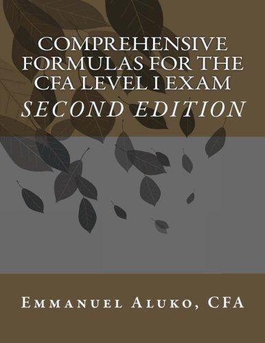 Comprehensive Formulas for the CFA Level I Exam