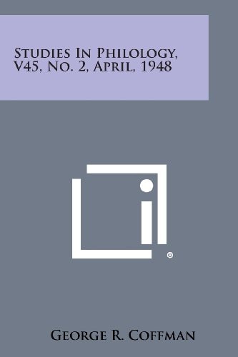 Studies in Philology, V45, No. 2, April, 1948