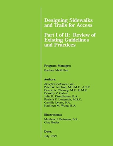 Designing Sidewalks and Trails for Access Part I of II Review of Existing Guidelines and Practices