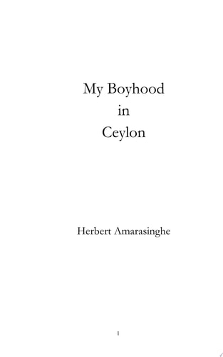 My Boyhood in Ceylon