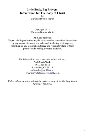 Little Book, Big Prayers: Intercession for the Body of Christ