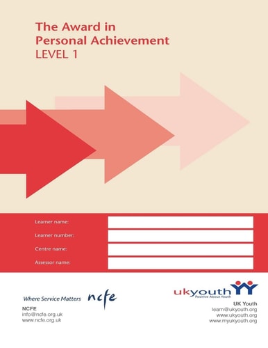 Award in Personal Achievement Workbook Level 1