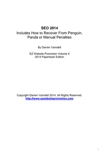 Seo 2014 Includes How to Recover From Penguin, Panda or Manual Penalties