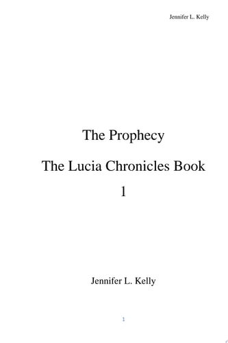 The Prophecy The Lucia Chronicles Book 1