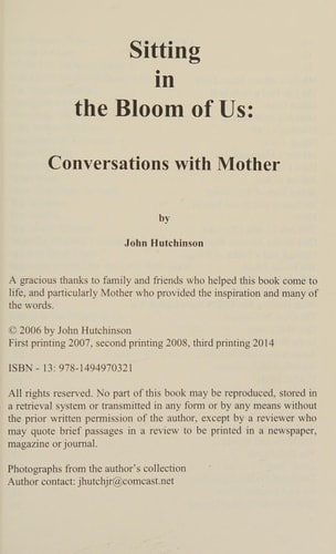 Sitting in the Bloom of Us Conversations with Mother