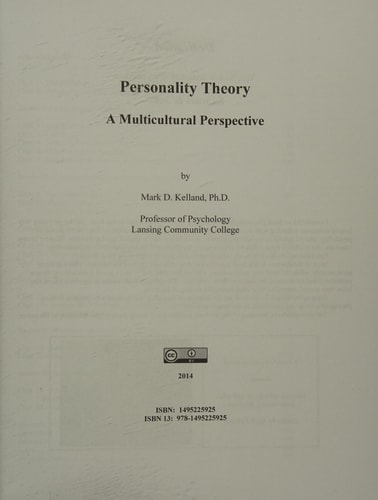 Personality Theory A Multicultural Perspective