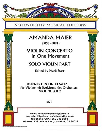 Violin Concerto in One Movement; Solo Violin Part Edited by Mark Starr