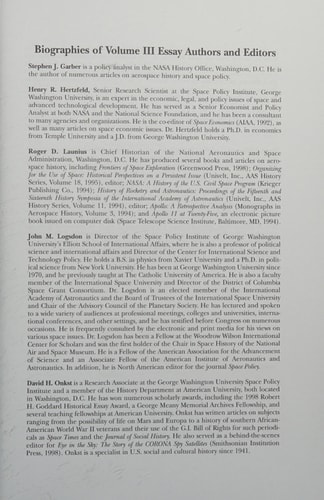 Exploring the Unknown Selected Documents in the History of the U. S. Civil Space Program, Volume III: Using Space
