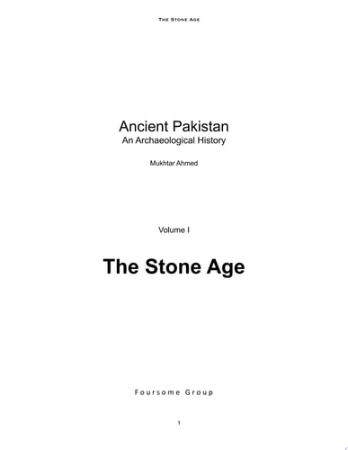 Ancient Pakistan - An Archaeological History Volume I: The Stone Age