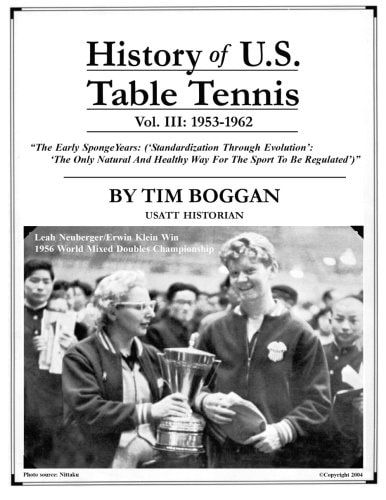 History of U. S. Table Tennis Volume 3