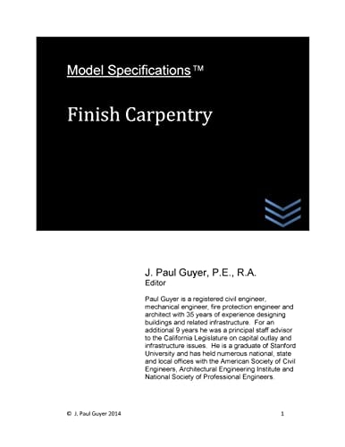 Model Specifications Finish Carpentry