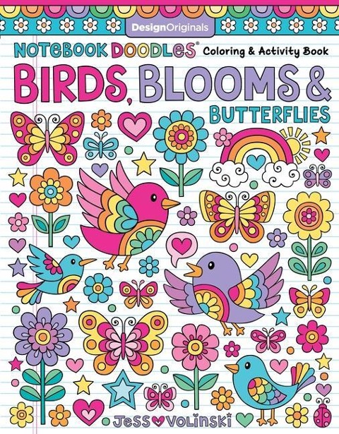Notebook Doodles Birds, Blooms and Butterflies: Coloring & Activity Book
