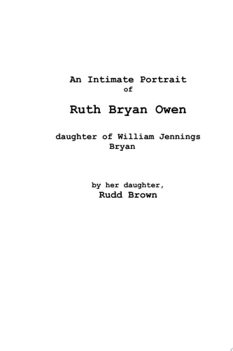 Ruth Bryan Owen Congresswoman and Diplomat