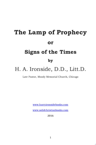 The Lamp of Prophecy or Signs of the Times