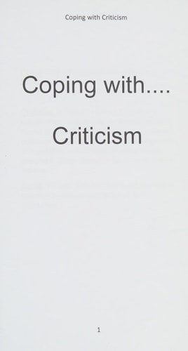 Coping with Criticism