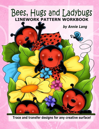 Bees Hugs and Ladybugs Linework Pattern Workbook