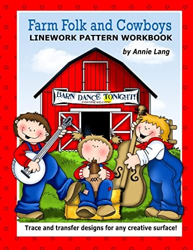 Farm Folk and Cowboys Linework Pattern Workbook