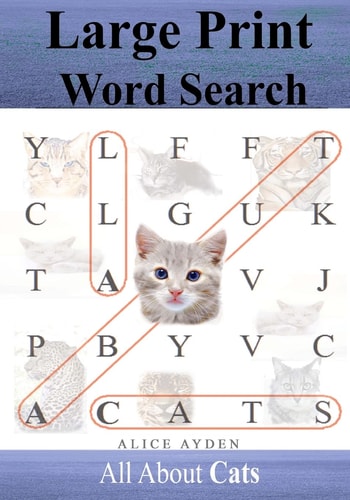 Large Print Word Search All About Cats