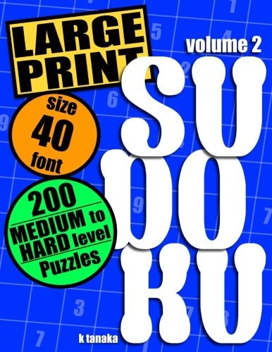 Large Print Sudoku 200 Medium to Hard Level Puzzles