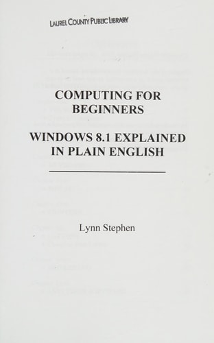 Computing for Beginners - Windows 8. 1