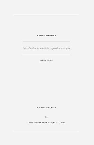 Business Statistics Study Guide Introduction to Multiple Regression Analysis
