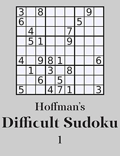Hoffman's Difficult Sudoku 1 250 Fun Puzzles