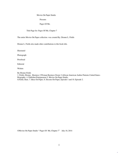 Pages Of Me: Chapter 7