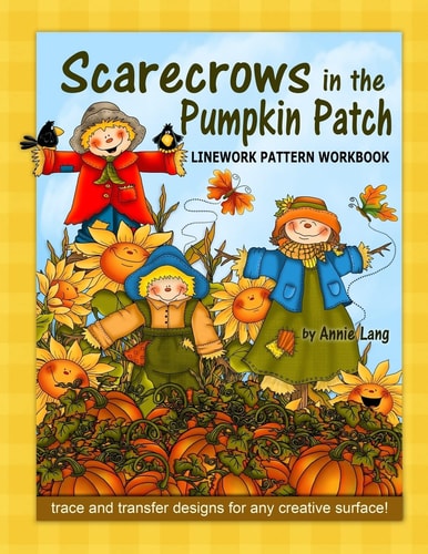 Scarecrows in the Pumpkin Patch Linework Pattern Workbook