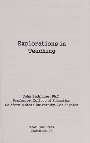 Explorations in Teaching