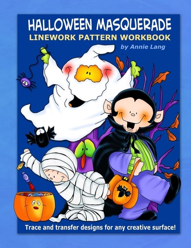 Halloween Masquerade Linework Pattern Workbook