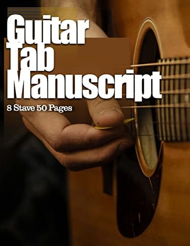 Guitar Tab Manuscript 8 Stave 50 Pages