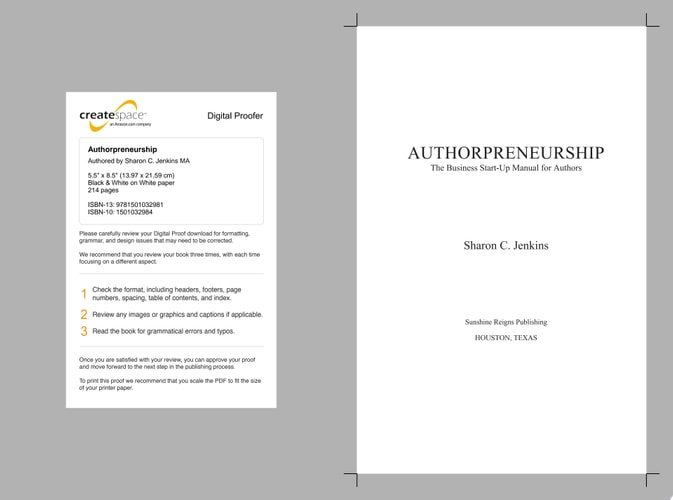 Authorpreneurship The Business Start-Up Manual for Authors