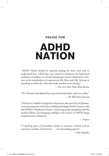 ADHD Nation Children, Doctors, Big Pharma, and the Making of an American Epidemic