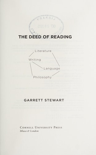 The Deed of Reading Literature * Writing * Language * Philosophy