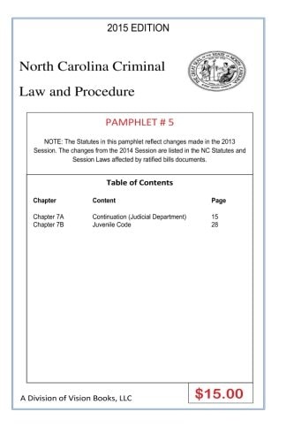 North Carolina Criminal Law and Procedure-Pamphlet # 5