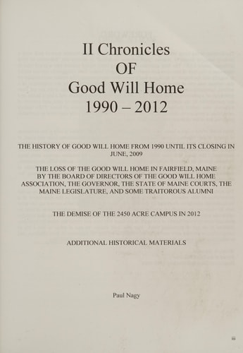 II Chronicles Of Good Will Home 1990 - 2012