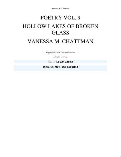Poetry Hollow Lakes of Broken Glass