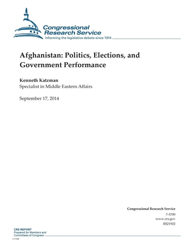 Afghanistan Politics, Elections, and Government Performance