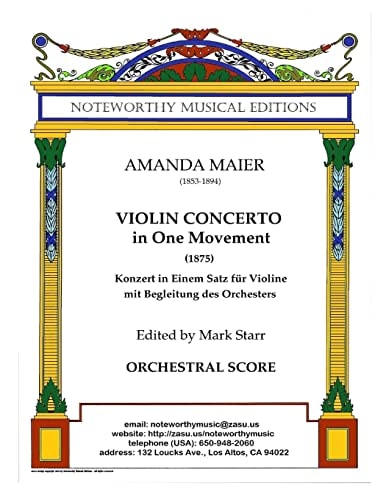 Violin Concerto in One Movement Orchestral Score