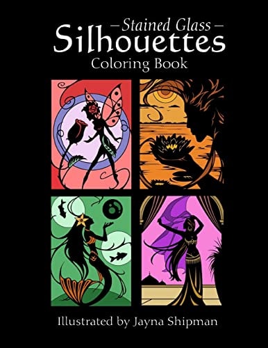 Stained Glass Silhouettes Coloring Book