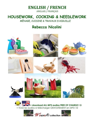 English / French : Housework, Cooking and Needlework Black and White Version