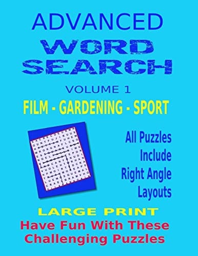 Advanced Word Search Large Print All Puzzles Include Right Angle Word Layouts