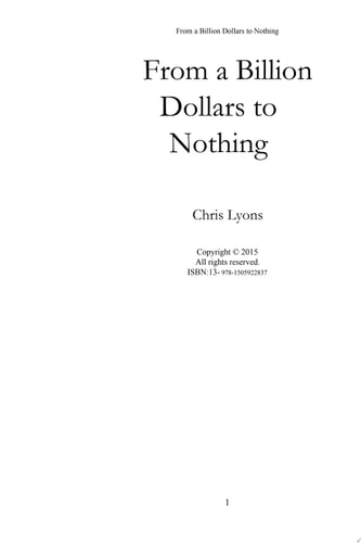 From a Billion Dollars to Nothing Could You Give a Billion Dollars Away and Find Your Own Soul in the Process.