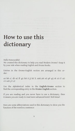 Modern Oromo Dictionary Oromo-English, English-Oromo