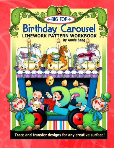 Big Top Birthday Carousel Linework Pattern Workbook