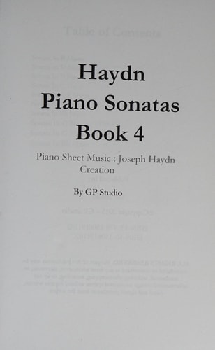 Haydn Piano Sonatas Book 4 Piano Sheet Music : Joseph Haydn Creation