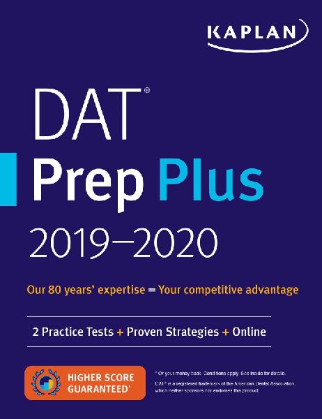 DAT Prep Plus 2019-2020: 2 Practice Tests + Proven Strategies + Online