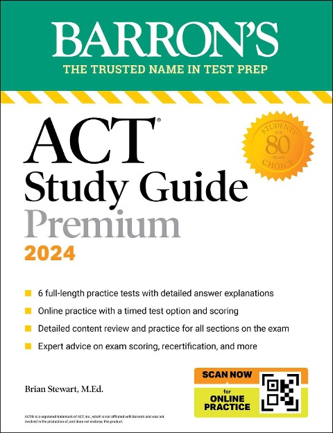 ACT Study Guide Premium Prep, 2024: 6 Practice Tests + Comprehensive Review + Online Practice