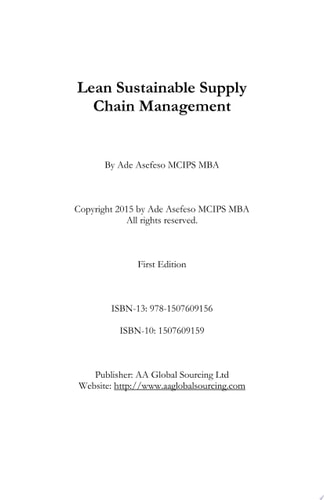 Lean Sustainable Supply Chain Management